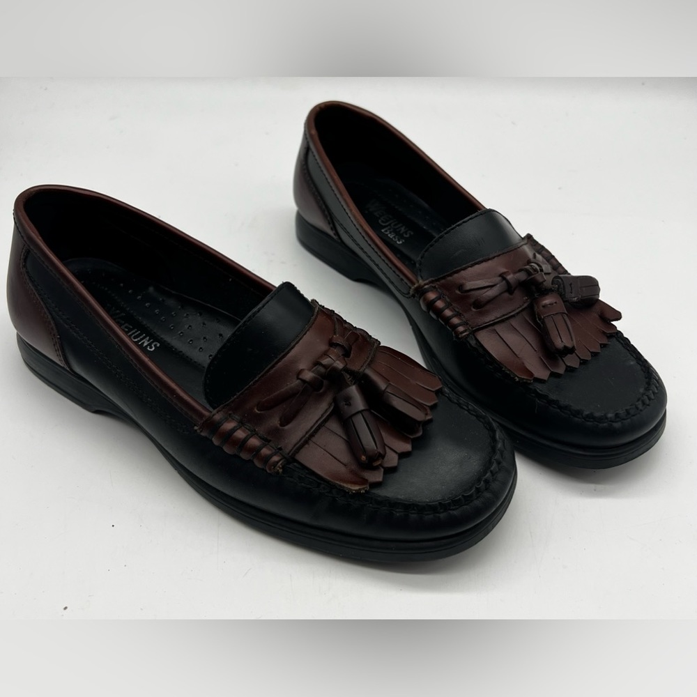 Bass Weejuns Setta kiltie tassel Black and Brown leather Loafers